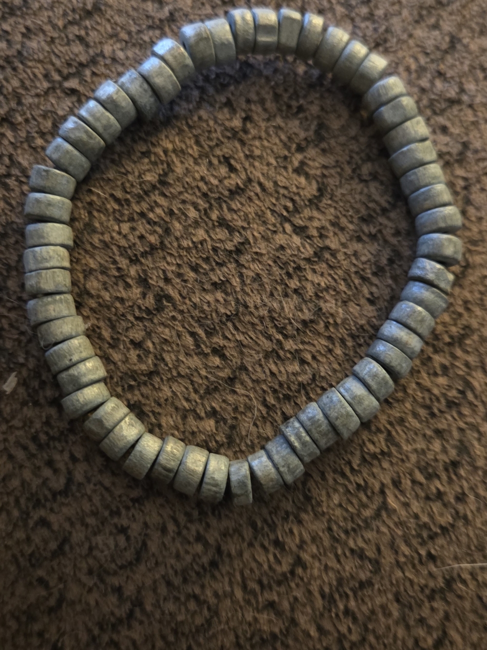 Gray Stone Bead Stretch Bracelet